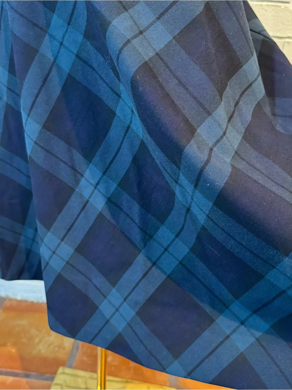 Loft Sleeveless Navy Plaid Dress Womens 12 NWT